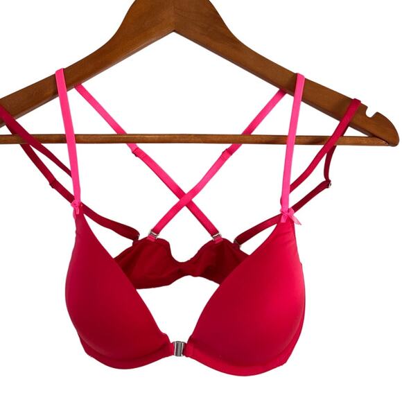 Victorias Secret Push Up Bra Red 32D - Picture 1 of 4